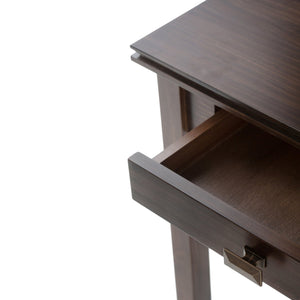 English Elm Artisan Console Sofa Table - Handcrafted Natural Aged Brown With Drawers For Stylish Storage & Display B136P158697
