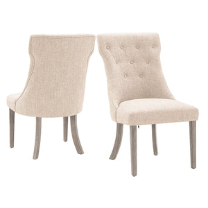 Homelegance By Top-Line Marsean Button Tufted Dining Chairs (Set of 2) Grey Rubberwood