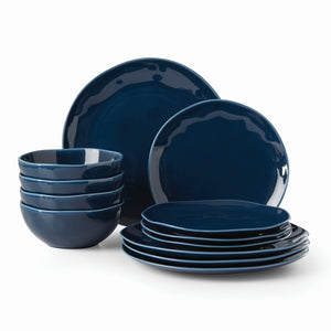 Lenox Bay Colors 12-Piece Dinnerware Set, Blue White, BLUE PORCELAIN 894887