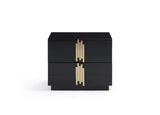 Modrest Token Modern Black & Gold Nightstand