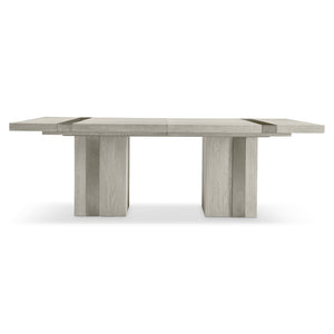 Bernhardt Bernhardt Tempo 90" Dining Table With Wire-Brushed Oak Top, Satin Nickel Metal Band Accents K2134