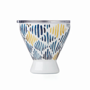 Lenox Blue Bay Ikat Pattern Stainless Steel Cocktail Tumbler Blue, NAVY METAL 895898