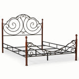 Homelegance By Top-Line Henri Graceful Scroll Bronze Iron Bed Cherry Iron