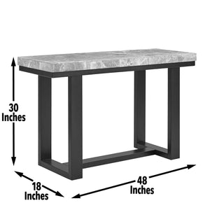 English Elm Steve Silver - Lucca - Marble Sofa Table - Gray