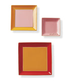 Kate Spade Warm Red Porcelain Tray Set, 3-Piece Make It Pop Collection, Decorative Use