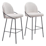 Jambi Barstool - Set of 2 Ivory 109969 Zuo Modern