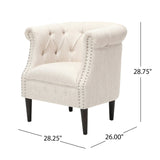 Christopher Knight Home® - Noble House - Beihoffer Petite Tufted Fabric Chair and Ottoman Set