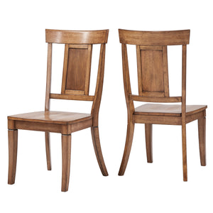 Homelegance By Top-Line Juliette Panel Back Wood Dining Chairs (Set of 2) Oak Rubberwood