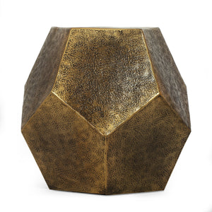 English Elm Hexagonal Handcrafted Aluminum Side Table Sculptural Glam Accent for Modern Living 71297.00