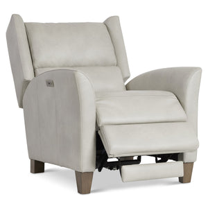 Bernhardt Bernhardt Weller Leather Power Motion Chair With Usb, Exposed Wood Legs, Deep Stitched Cushions Recline 231RLO