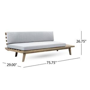 English Elm Hillcrest Solid Acacia Corner Sofa with Built-in Side Table for Outdoor Living 61288.00R