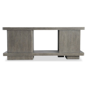 Bernhardt Bernhardt Monolith Entertainment Credenza With Wire-Brushed Oak Puma Finish, Asymmetrical Rustic Modern Design 343880