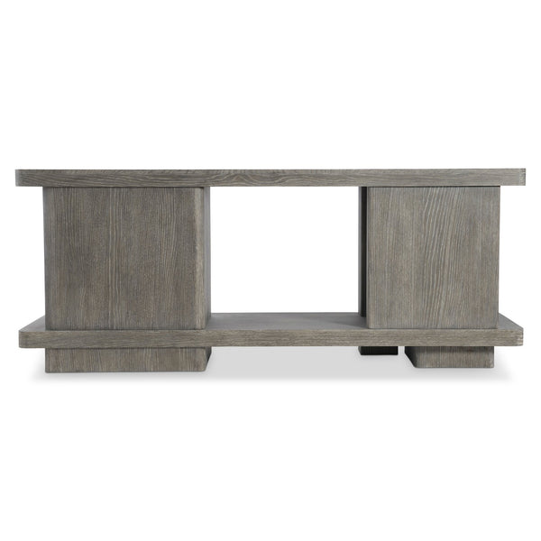 Bernhardt Bernhardt Monolith Entertainment Credenza With Wire-Brushed Oak Puma Finish, Asymmetrical Rustic Modern Design 343880