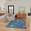 Nourison Imagination IMA16 Machine Made Machine Printed Narrow Border Indoor Only Kids  Rug Navy Multicolor, Navy Multicolor Pile, 100% Polyester 841491134566