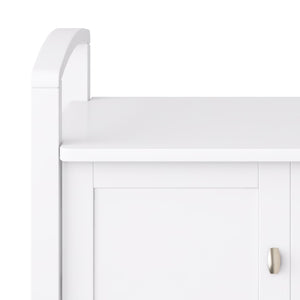 English Elm Warm Shaker Entryway Storage Bench – Stylish White Solid Wood Seating With Ample Hidden Storage B136P159725-GIGA