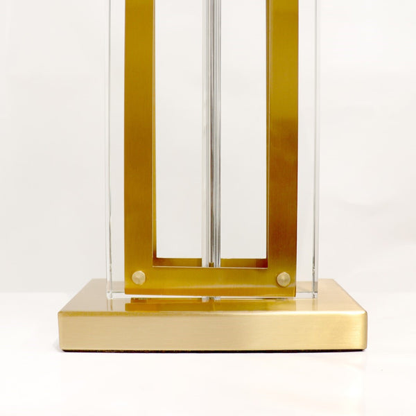 Pasargad Astoria Glass & Steel Table Lamp - Elegant H26" Marble Base With Gold Accents For All Décor Clear Glass & Steel Pmt-30147