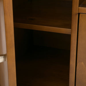 English Elm Warm Shaker 72" Tv Media Stand - Light Golden Brown, Solid Wood, Ample Storage & Cable Management B136P159577-GIGA