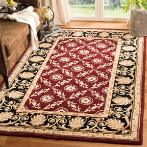 Safavieh Naples Hand Tufted  Rug Burgundy / Black NA521B-2