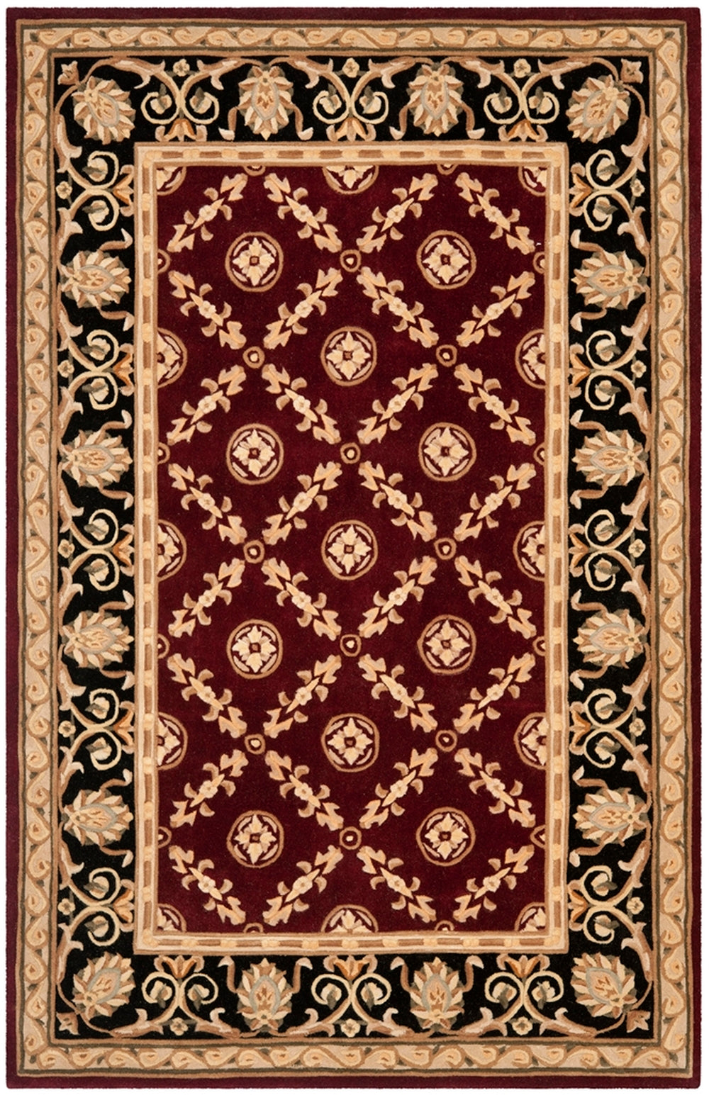Safavieh Naples Hand Tufted  Rug Burgundy / Black NA521B-2