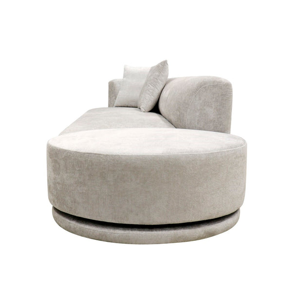 Pasargad Amalfi Design Sofa With Swivel Ottoman & 2 Pillows – Versatile Comfort In Beige Upholstery Beige Poly Fabric Pdy-22093