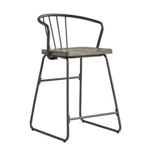 Homelegance By Top-Line Clementine Iron and Grey Finish Counter Height Chairs (Set of 2) Grey Iron