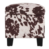 Homelegance By Top-Line Chayce Cowhide Print Lift Top Storage Bench Black Fabric