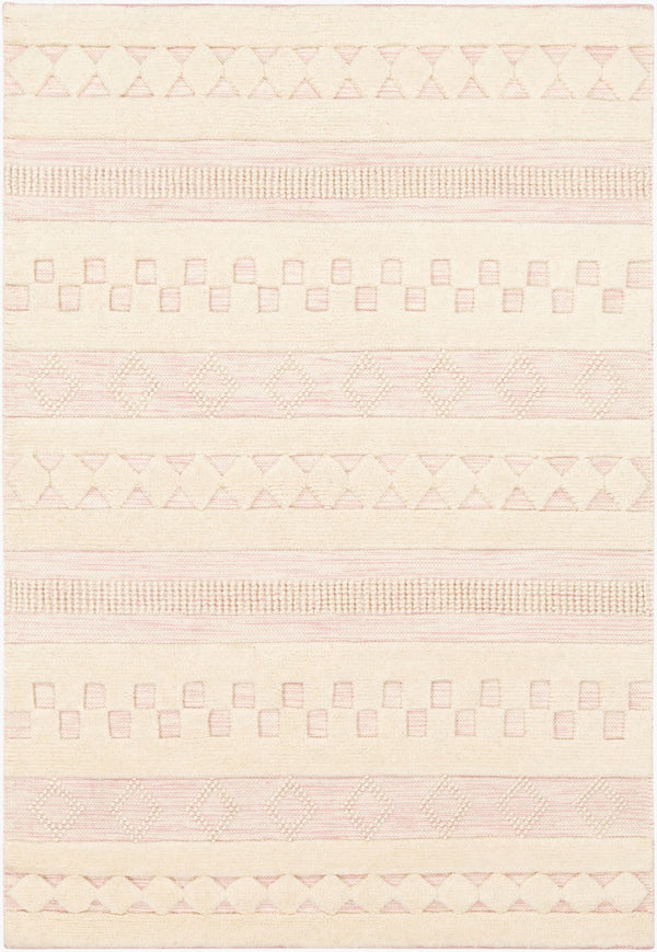 Surya Nairobi Handmade 2' X 3' Wool Rug – Global-inspired Design For Elegant Home Décor & Durability! Light Pink Wool Nab2301-35