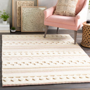 Surya Nairobi Handmade 2' X 3' Wool Rug – Global-inspired Design For Elegant Home Décor & Durability! Light Pink Wool Nab2301-35