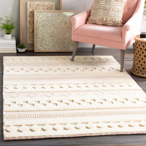 Surya Nairobi Handmade 2' X 3' Wool Rug – Global-inspired Design For Elegant Home Décor & Durability! Light Pink Wool Nab2301-35