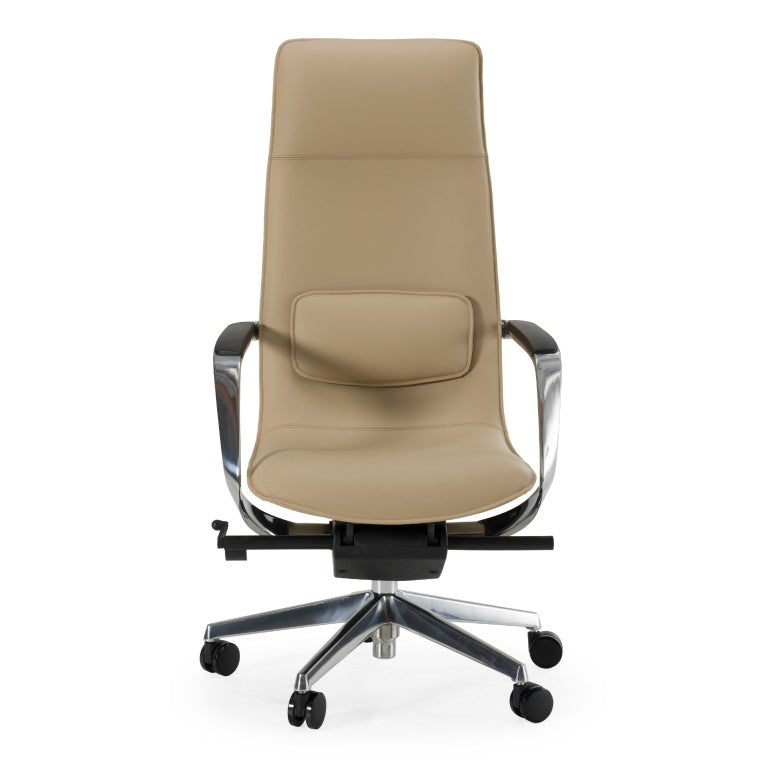 VIG Furniture Nadella Beige High-Back Executive Office Chair — Ergonomic Leatherette, Lumbar Support, 330 Lb Capacity VGFU-FK003-A-BG-OFF-CH