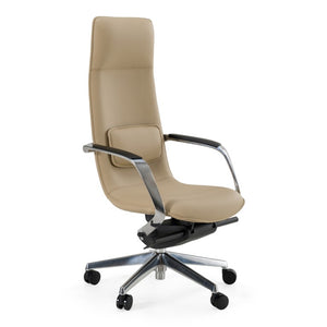 VIG Furniture Nadella Beige High-Back Executive Office Chair — Ergonomic Leatherette, Lumbar Support, 330 Lb Capacity VGFU-FK003-A-BG-OFF-CH