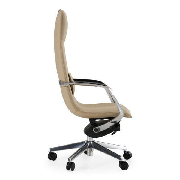 VIG Furniture Nadella Beige High-Back Executive Office Chair — Ergonomic Leatherette, Lumbar Support, 330 Lb Capacity VGFU-FK003-A-BG-OFF-CH