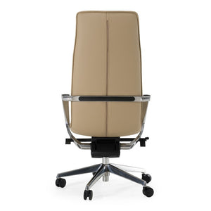 VIG Furniture Nadella Beige High-Back Executive Office Chair — Ergonomic Leatherette, Lumbar Support, 330 Lb Capacity VGFU-FK003-A-BG-OFF-CH