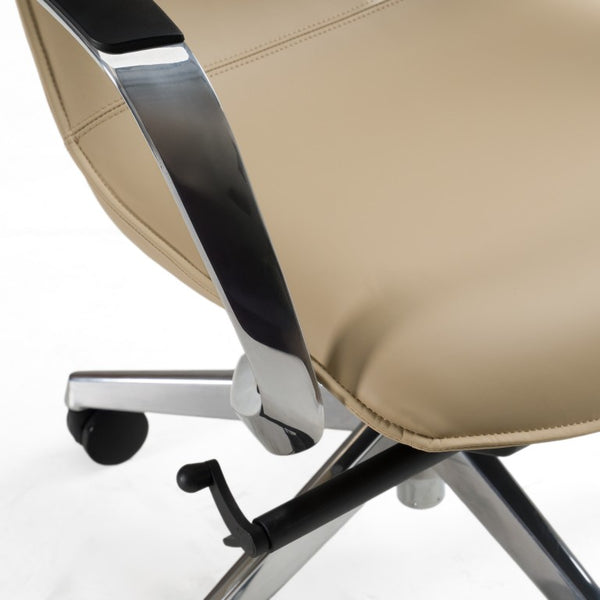 VIG Furniture Nadella Beige High-Back Executive Office Chair — Ergonomic Leatherette, Lumbar Support, 330 Lb Capacity VGFU-FK003-A-BG-OFF-CH