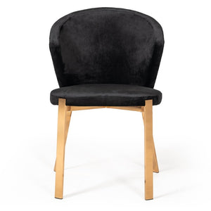 VIG Furniture Nadia Black Velvet Wingback Dining Chairs Set Of 2 With Rosegold Legs — Glam Comfort & Durable Style VGVCB209-BLKRG