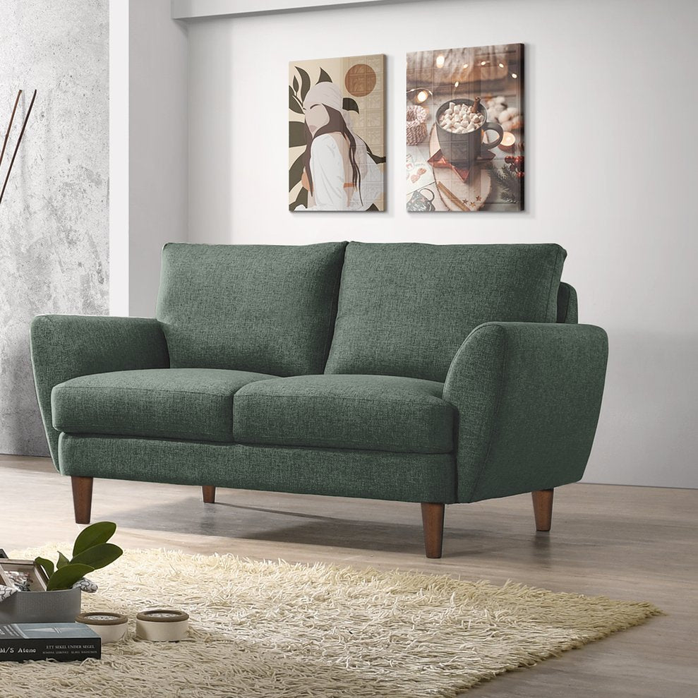 Porter Designs Porter Burnside Contemporary Upholstered Loveseat In Soft Green – Sophisticated Comfort Redefined Green Fabric 01-216-02-3662