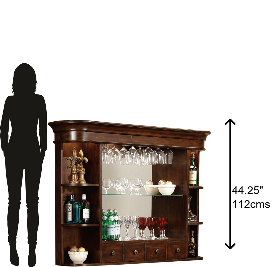 Hekman Furniture 693007 Niagara Hutch – Elegant Back Bar With Adjustable Shelves, Lighting & Cubbie Drawers For Storage Rustic Cherry Niagara Hutch 693007