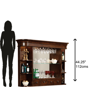 Hekman Furniture 693007 Niagara Hutch – Elegant Back Bar With Adjustable Shelves, Lighting & Cubbie Drawers For Storage Rustic Cherry Niagara Hutch 693007
