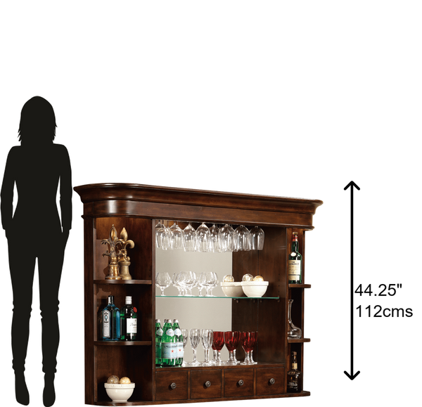Hekman Furniture 693007 Niagara Hutch – Elegant Back Bar With Adjustable Shelves, Lighting & Cubbie Drawers For Storage Rustic Cherry Niagara Hutch 693007