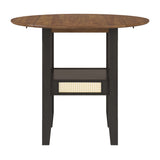 Homelegance By Top-Line Delroy Cane Accent Dining Table Black Rubberwood