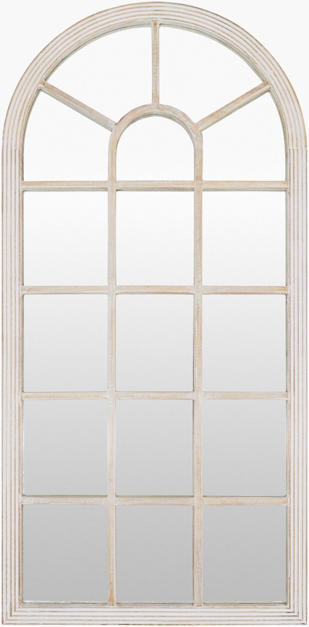 Surya Nahla Full Length Mirror 63"H X 30"W - Elegant Rustic Wall Decor For French Country Cottage Style Frame, White Mango Wood Nahl001-6330