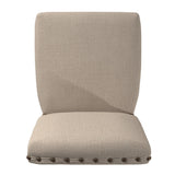 Homelegance By Top-Line Nicklaus Linen Nailhead Chairs (Set of 2) Grey Rubberwood