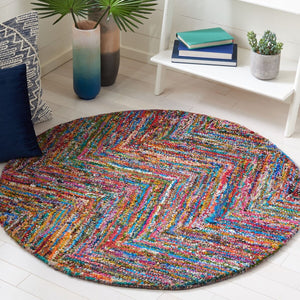 Safavieh Nantucket HAND TUFTED  Rug Red/Blue / Multi NAN141B-4SQ