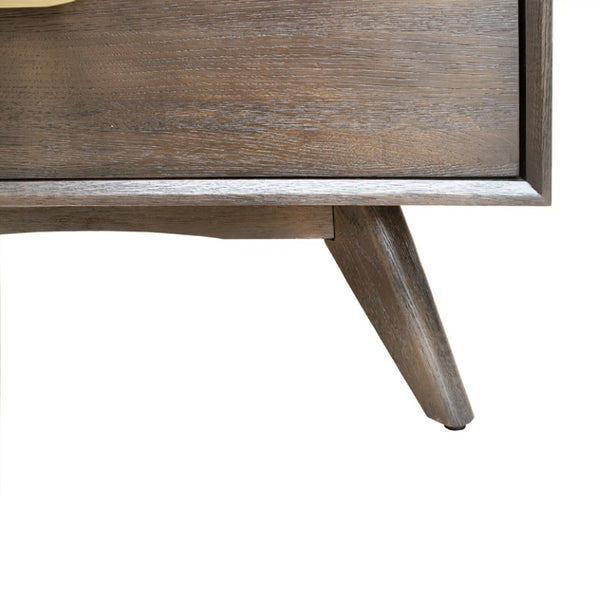 VIG Furniture Novak Dark Oak Chest With Velvet-Lined Top Drawer, Slow-Motion Slides, Antique Brass Accents, 5-Drawer Storage Elegance VGLBNANT-CH82