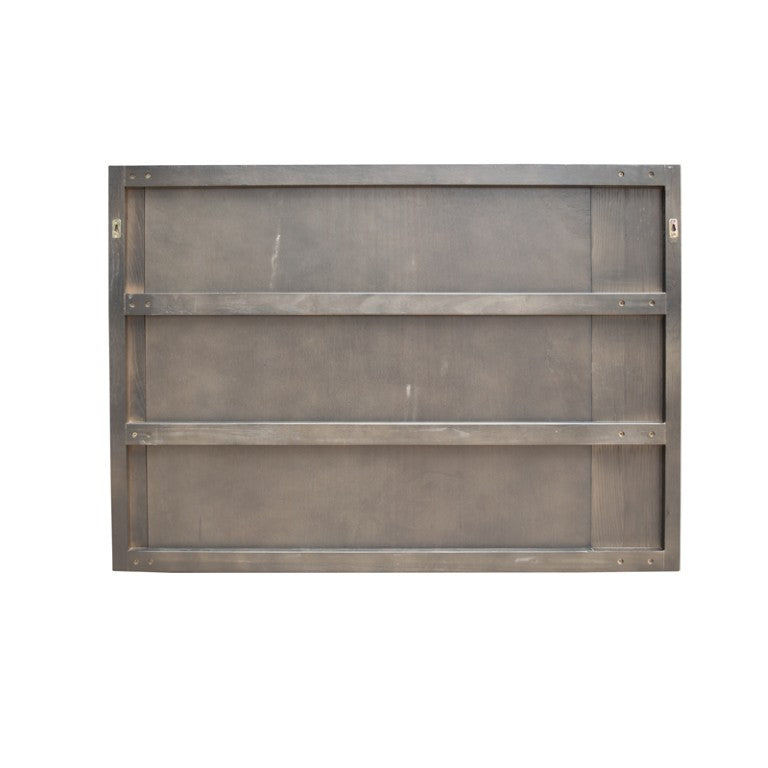 VIG Furniture Novak Dark Oak 41X30 Wall & Dresser Mirror With Antique Brass Inlay — Modern Minimalist Vanity Accent VGLBNANT-MI104