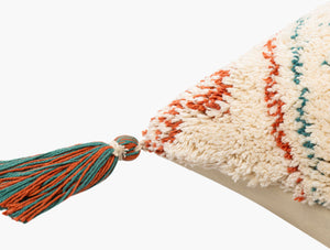 Surya Nador 18"X18" Handmade Cotton Accent Pillow With Exotic Global Print For Bohemian Home Decor Rust Cotton,Cotton Nao001-1818p