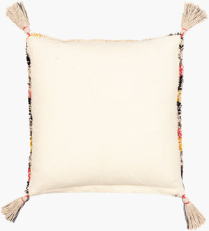 Surya Nador 18"X18" Handmade Cotton Accent Pillow With Exotic Global Print For Bohemian Home Decor Black Cotton,Cotton Nao002-1818p