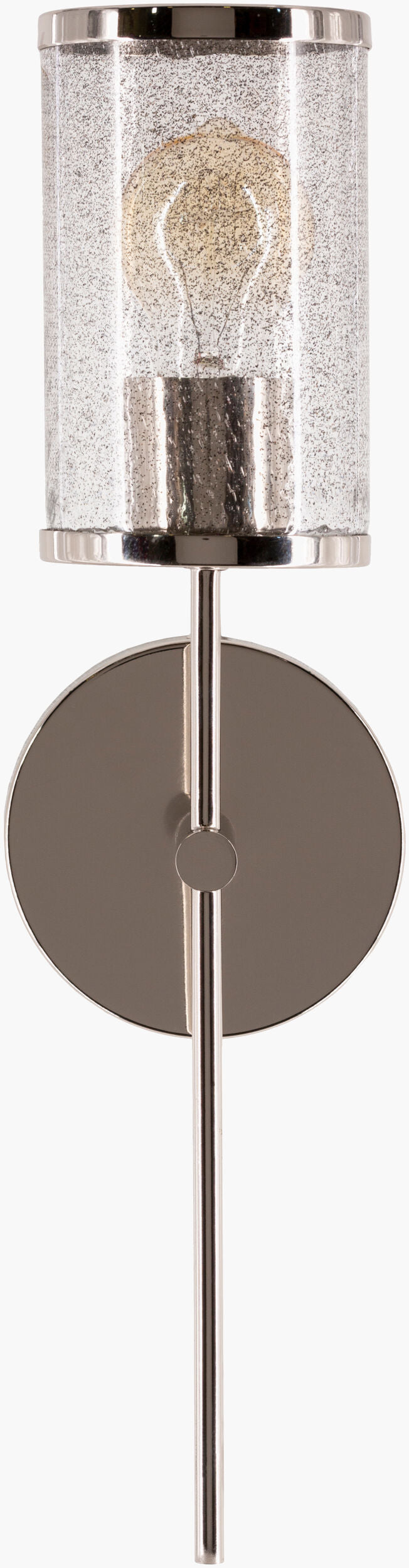 Surya Nasir Stylish 19" Wall Sconce - Elegant Metal & Glass Lighting Fixture For Home Or Office Decor Fixture, Metallic ,Nickel Iron,Glass Nas-001