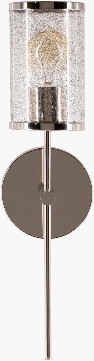 Surya Nasir Stylish 19" Wall Sconce - Elegant Metal & Glass Lighting Fixture For Home Or Office Decor Fixture, Metallic ,Nickel Iron,Glass Nas-001