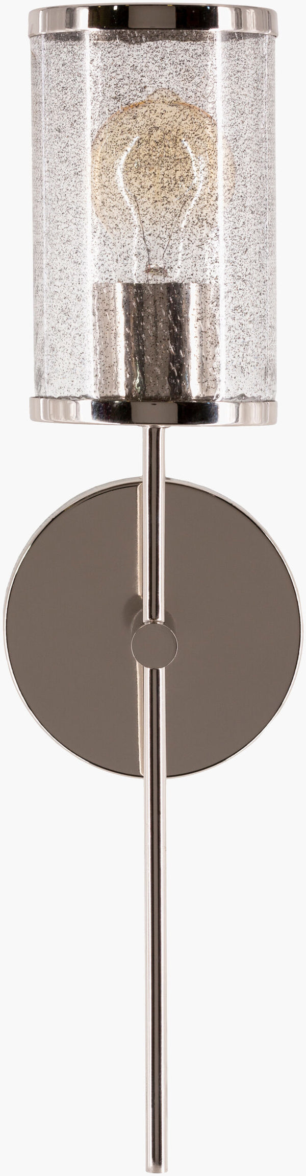 Surya Nasir Stylish 19" Wall Sconce - Elegant Metal & Glass Lighting Fixture For Home Or Office Decor Fixture, Metallic ,Nickel Iron,Glass Nas-001